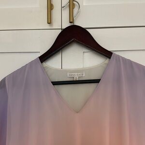 Anna Cate Purple and Pink V-Neck Blouse